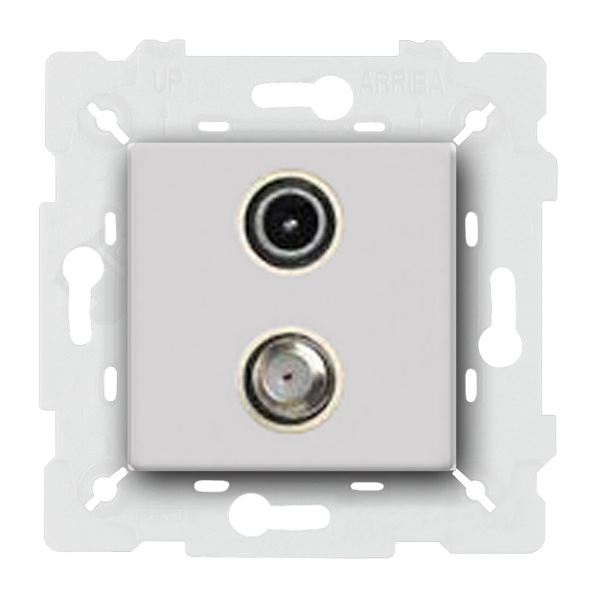  Розетка TV / SAT простая Fede Vintage Porcelain Белый (в сборе)